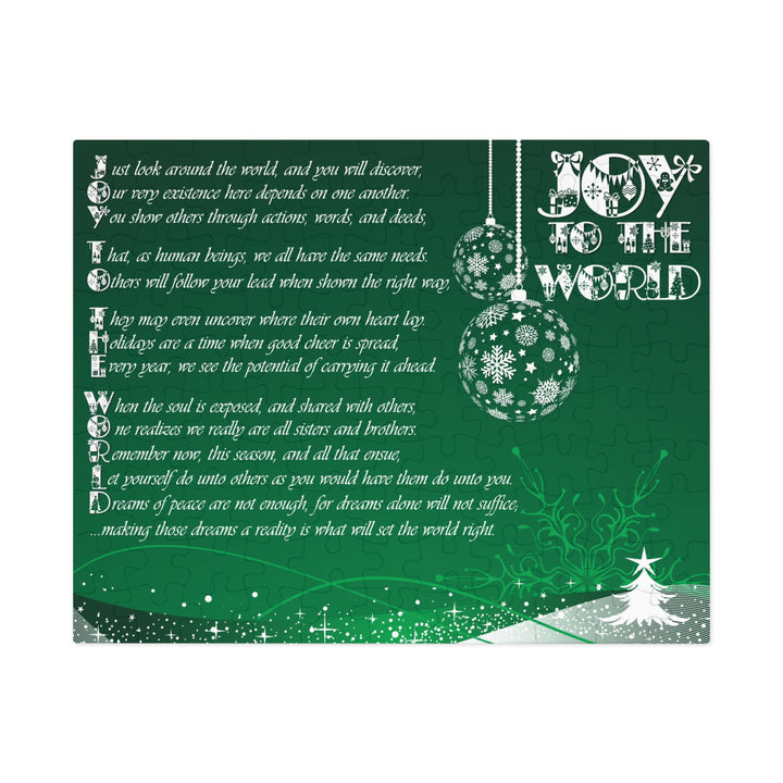 Joy to the World Acrostic Poem Puzzle - Ornaments-Green- Tin Box
