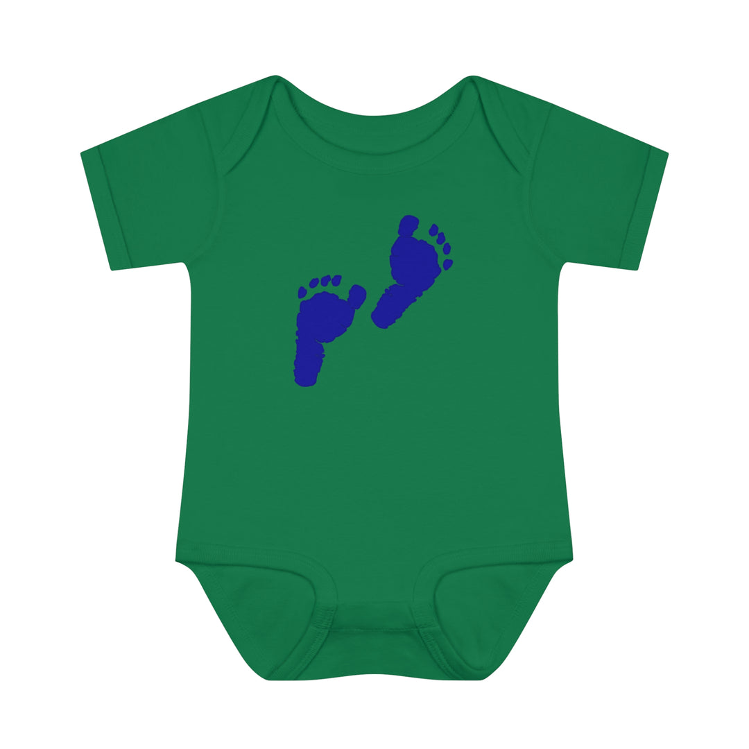 Baby Steps "Baby Feet" Acrostic Poem Bodysuit - Blue Footprints