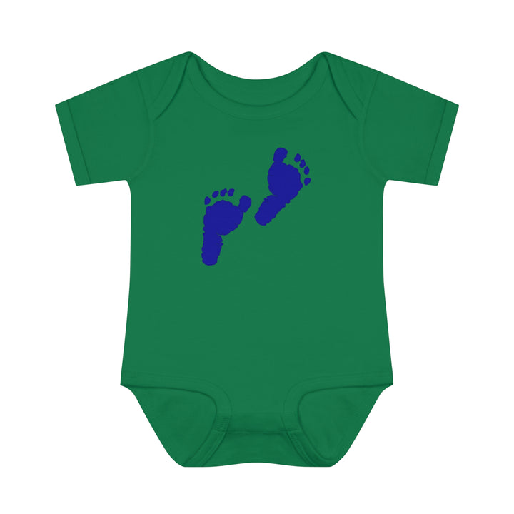 Baby Steps "Baby Feet" Acrostic Poem Bodysuit - Blue Footprints