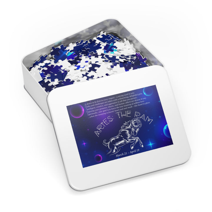 Aries Acrostic Poem Puzzle - Tin Box