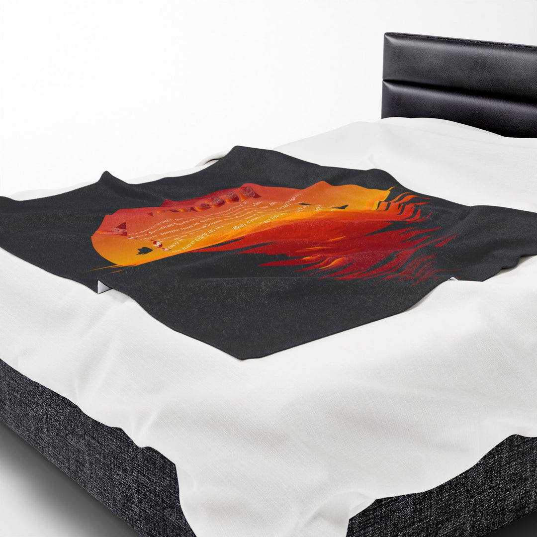 Namesakes  Acrostic Poem on Velveteen Plush Blanket - Sunset Reflection