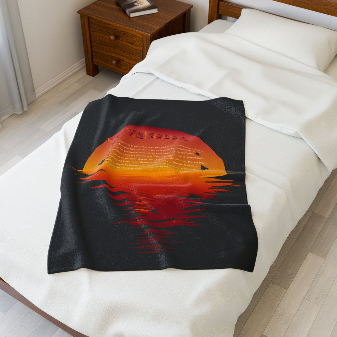Namesakes  Acrostic Poem on Velveteen Plush Blanket - Sunset Reflection