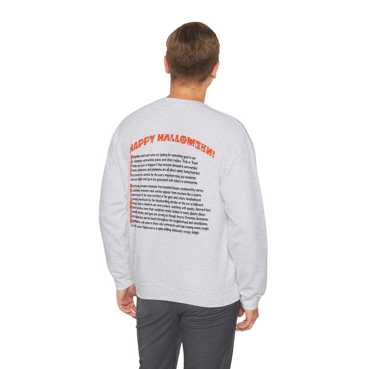 Happy Halloween Acrostic Poem Sweatshirt - "Rock On" Hand and Zombies