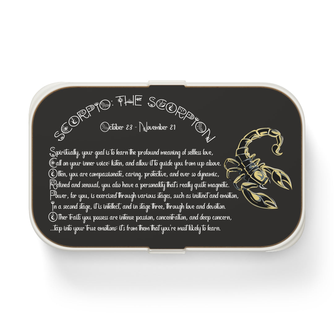 Scorpio Acrostic Poem Bento Lunch Box - Wooden Lid