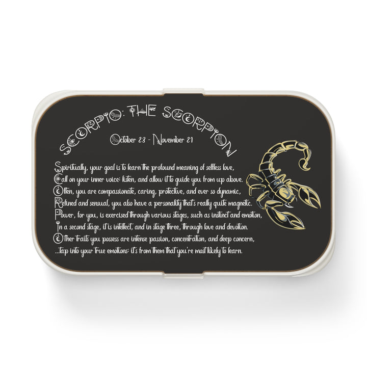 Scorpio Acrostic Poem Bento Lunch Box - Wooden Lid