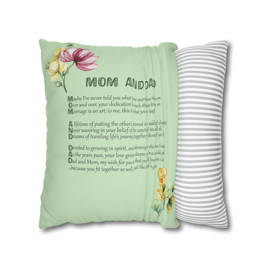 It's Just a Phrase "Mom and Dad" Acrostic Poem Pillow Case/Cover