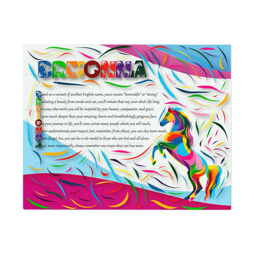 Namesakes Acrostic Poem Jigsaw Puzzle - Horse - Personalized - Tin Box
