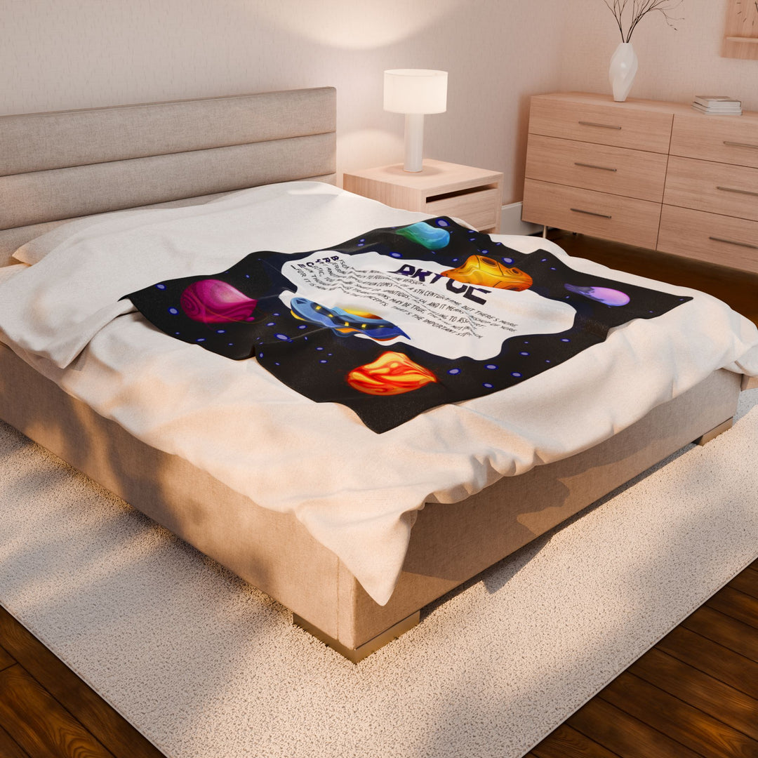 Namesakes Acrostic Poem Velveteen Plush Blanket - Space Design