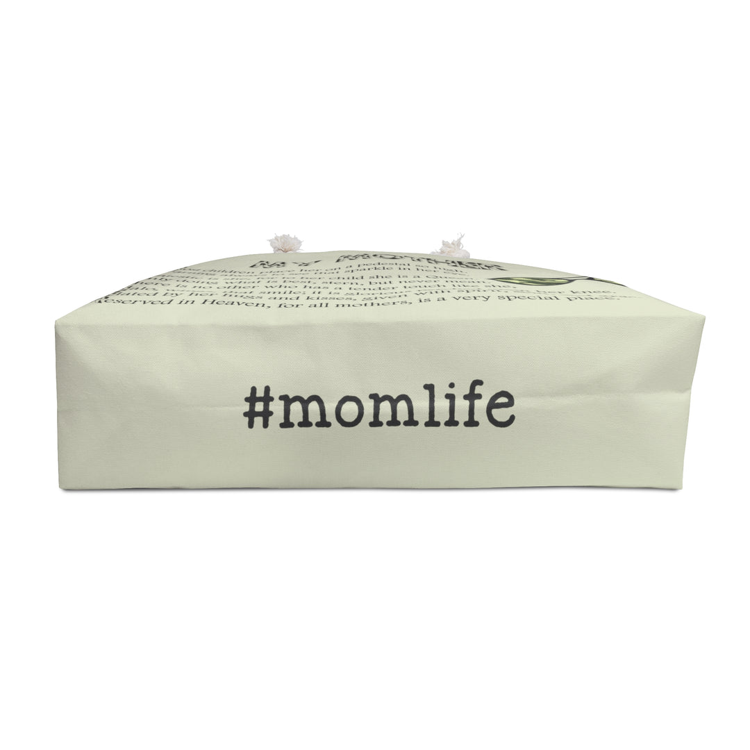 Camo Text Weekender Tote Bag with Acrostic Poem Spelling Out "My Mother"