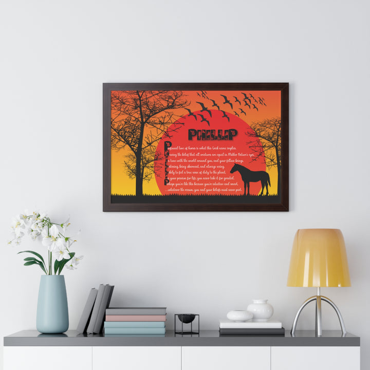 Namesakes Framed Acrostic Poem Print - Horse