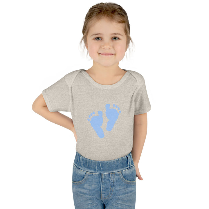 Baby Feet Acrostic Poem Baby Bodysuit - Blue Footprints