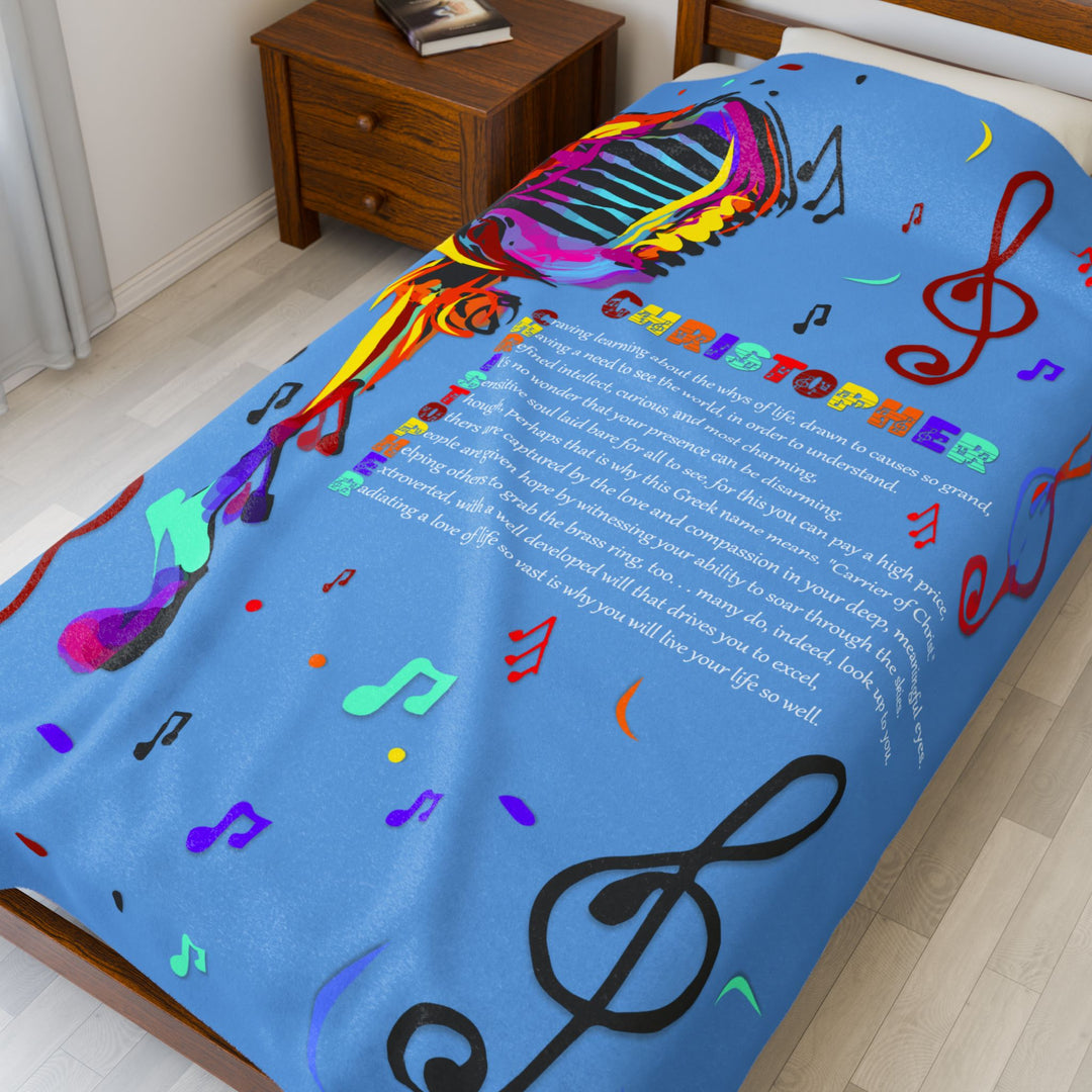 Namesakes Acrostic Poem on Velveteen Plush Blanket