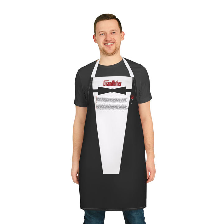 Grandfather Acrostic Poem Formal Adjustable Tie Back Chef Apron - Tuxedo Shirt