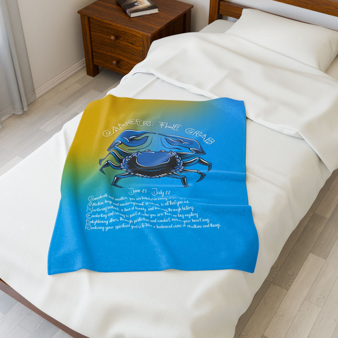 Cancer Acrostic Poem Velveteen Plush Blanket - Colored
