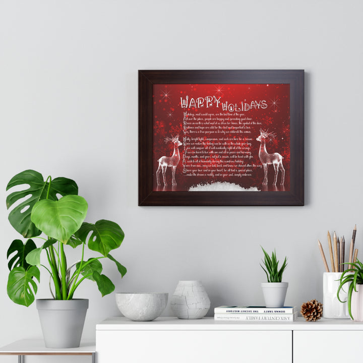 It's Just a Phrase "Happy Holidays" Framed Horizontal Acrostic Poem Poster