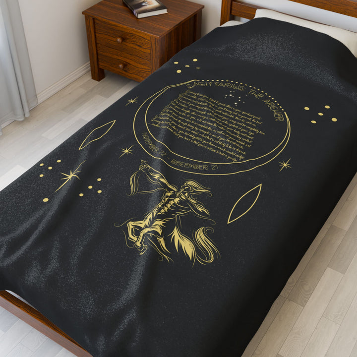 Sagittarius Acrostic Poem Velveteen Blanket