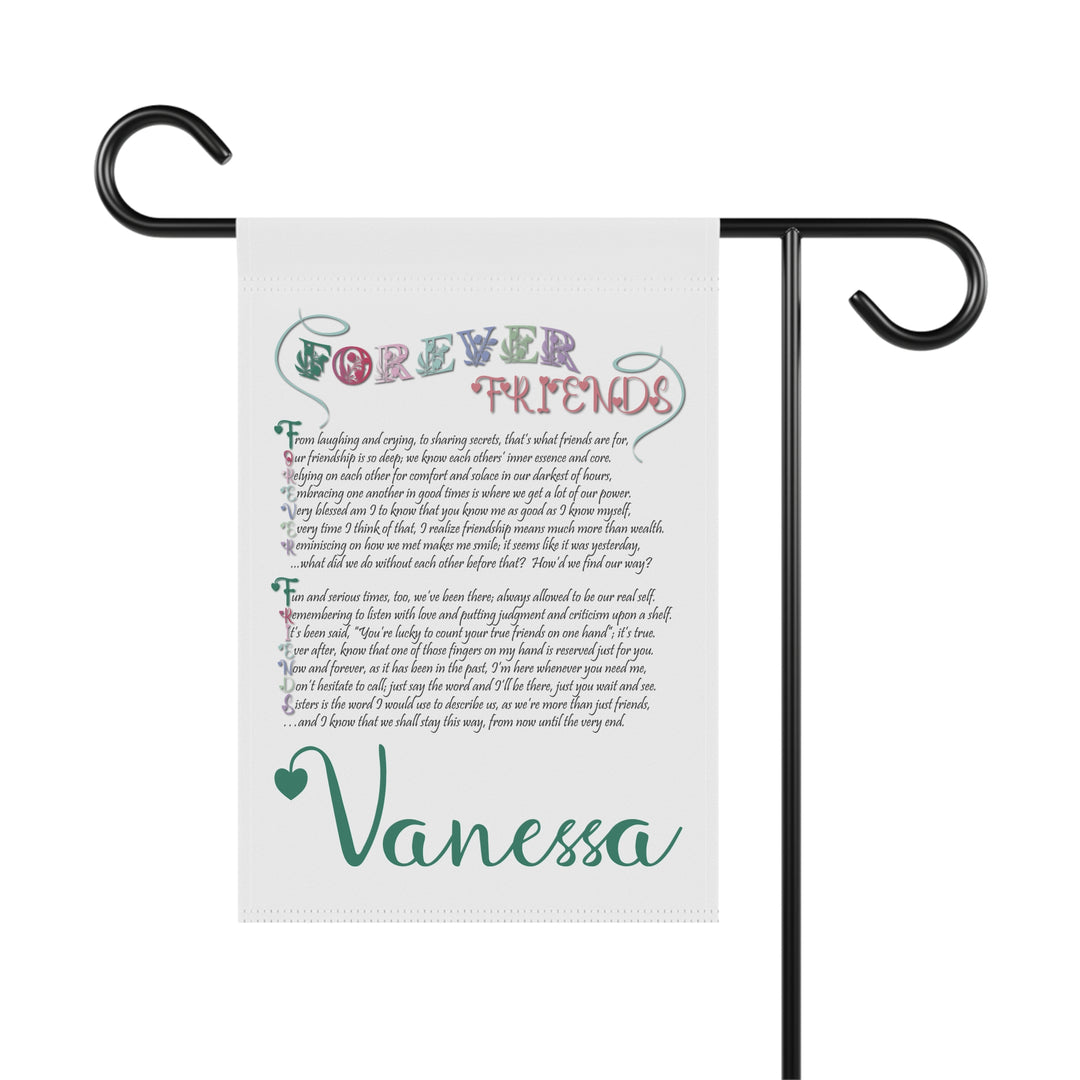 Friends Forever Acrostic Poem outdoor/Garden Banner - Personalized