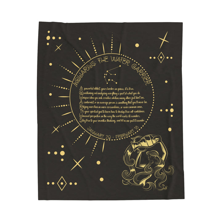 Written in the Stars Velveteen plush blanket with acrostic poem "Aquarius"
