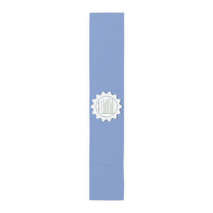 “A Baby is Born” Table Runner - Baby Items Font - Blue - No Personalization