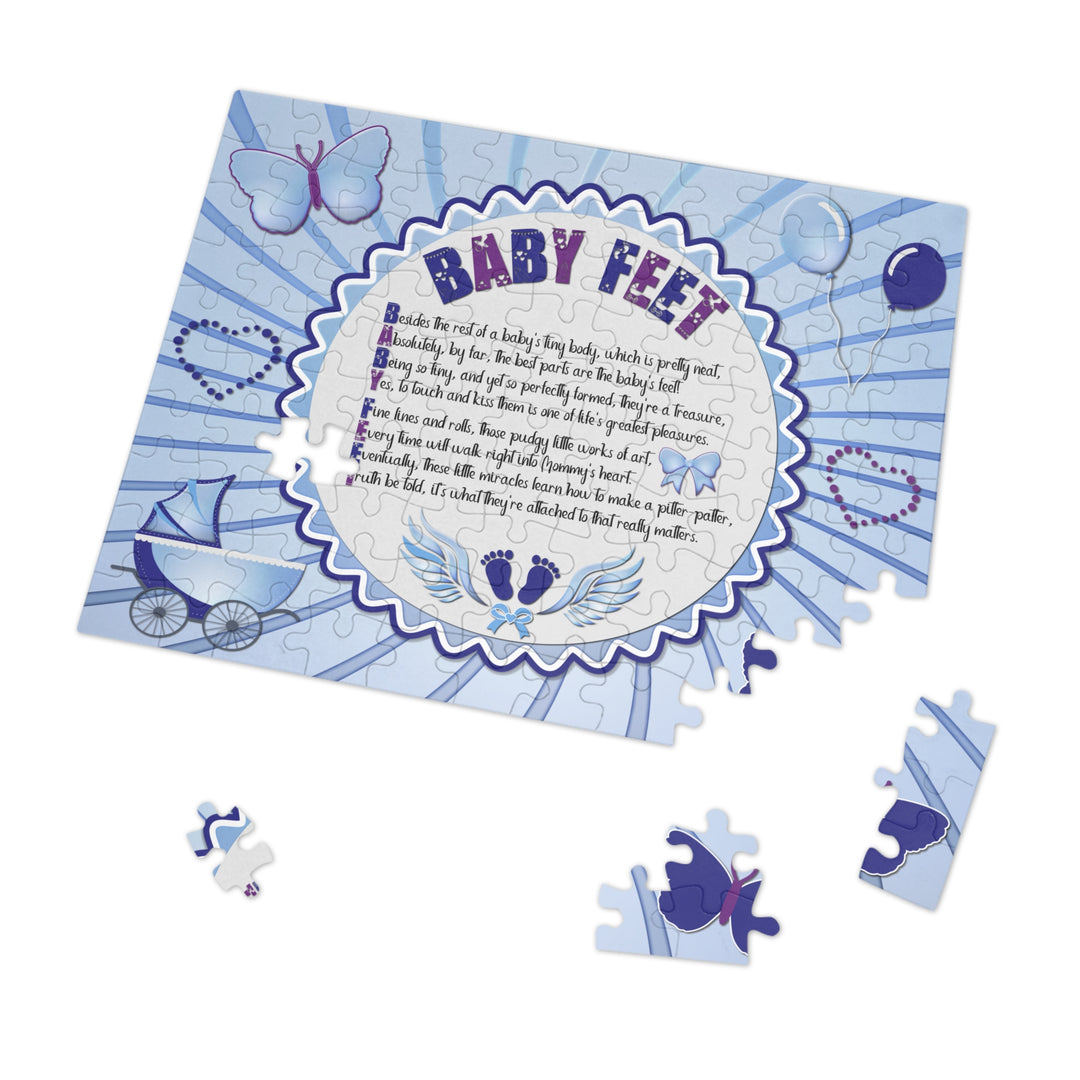 Baby Steps Acrostic Poem Jigsaw Puzzle - "Baby feet" - Blue