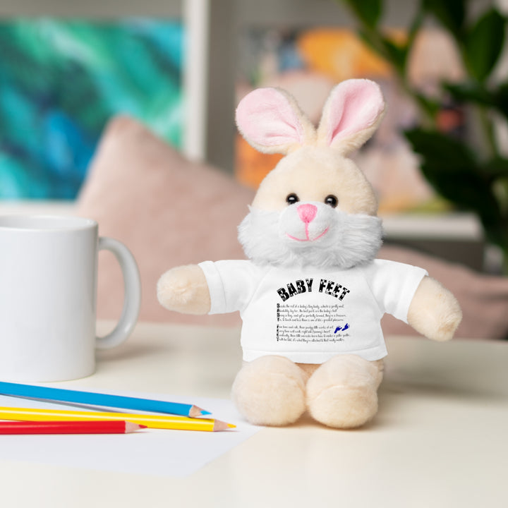 Baby Feet Acrostic Poem Stuffed Animals with Tee - Baby Feet - Blue Footprints