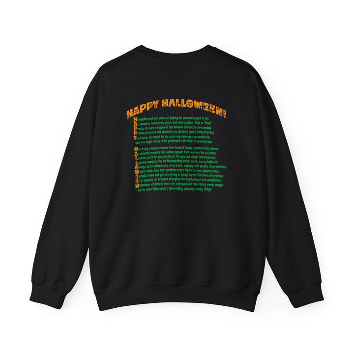 Happy Halloween Acrostic Poem Sweatshirt -  Old Witch