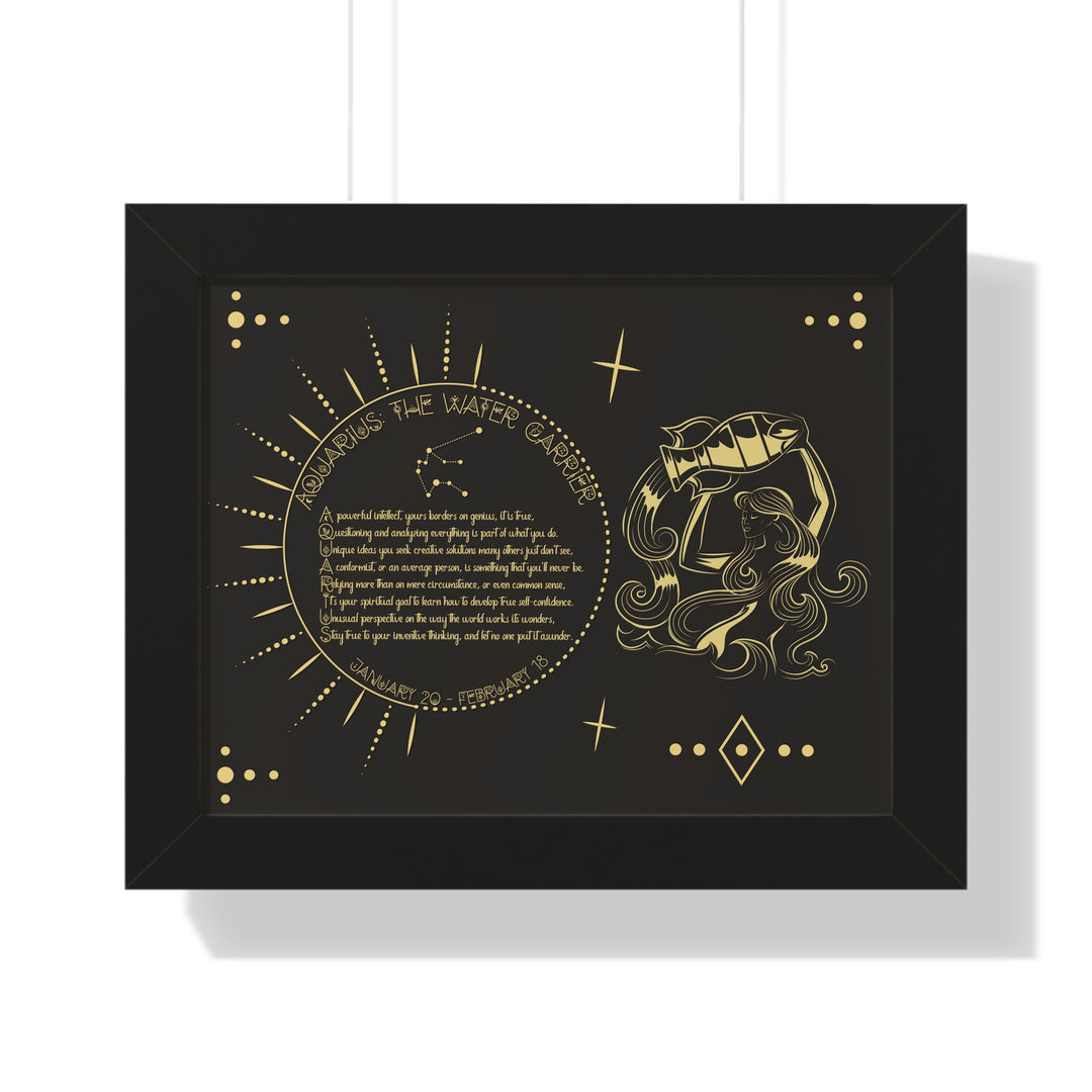 Written in the Stars Framed Acrostic Poem Print - Aquarius