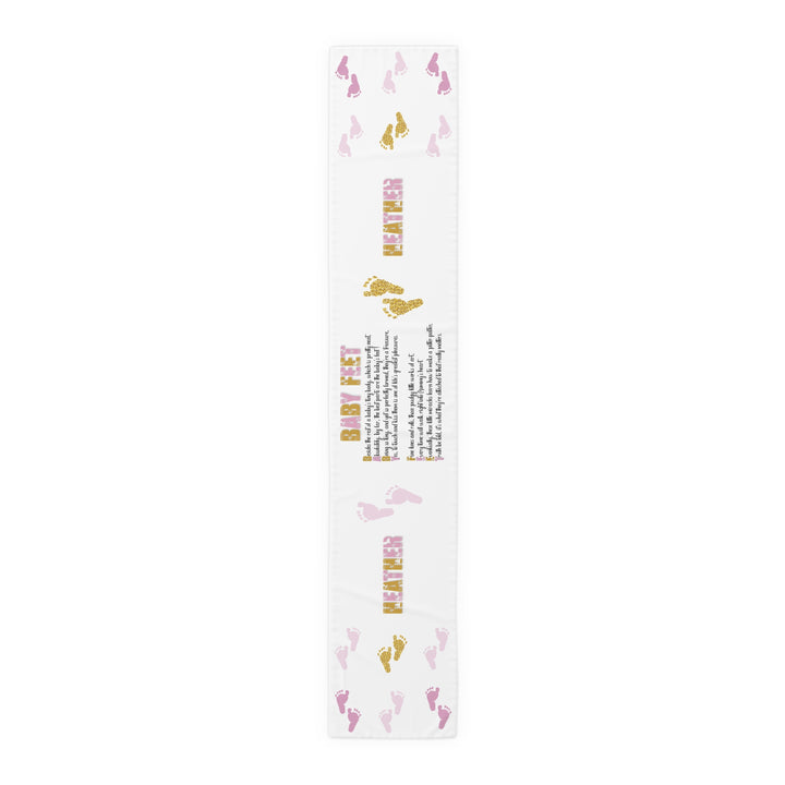 “Baby Feet” Table Runner - Pink-Gold - Personalized