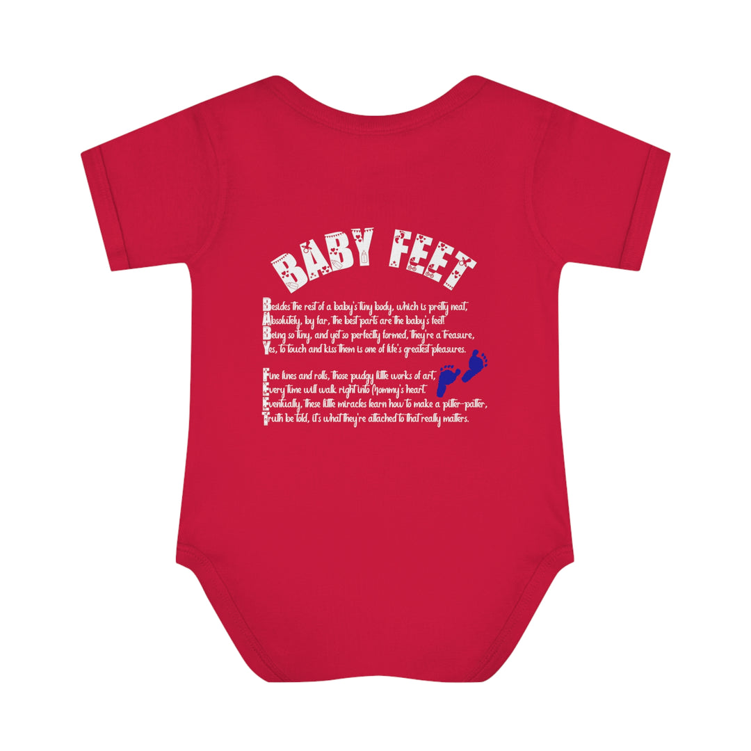 Baby Steps "Baby Feet" Acrostic Poem Bodysuit - Blue Footprints