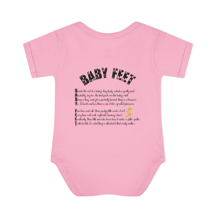 Baby Feet Acrostic Poem Baby Bodysuit - Glitter Footprints
