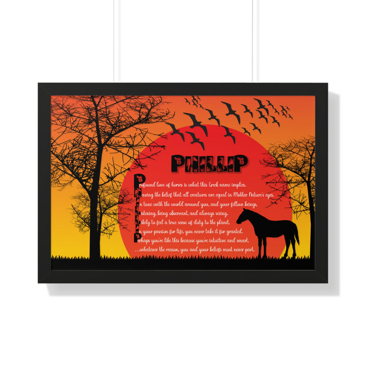 Namesakes Framed Acrostic Poem Print - Horse