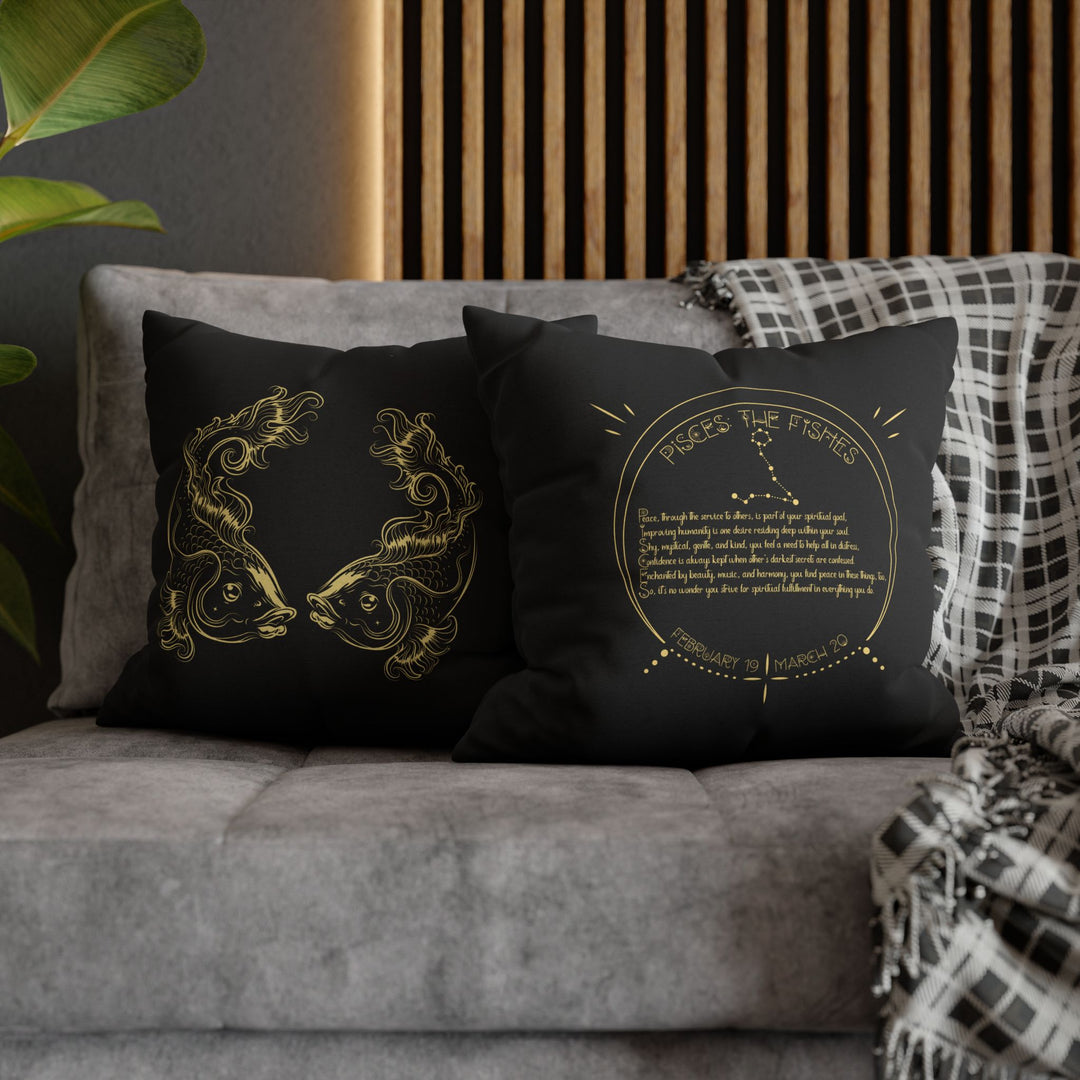 Pisces Acrostic Poem Square Pillow Cover