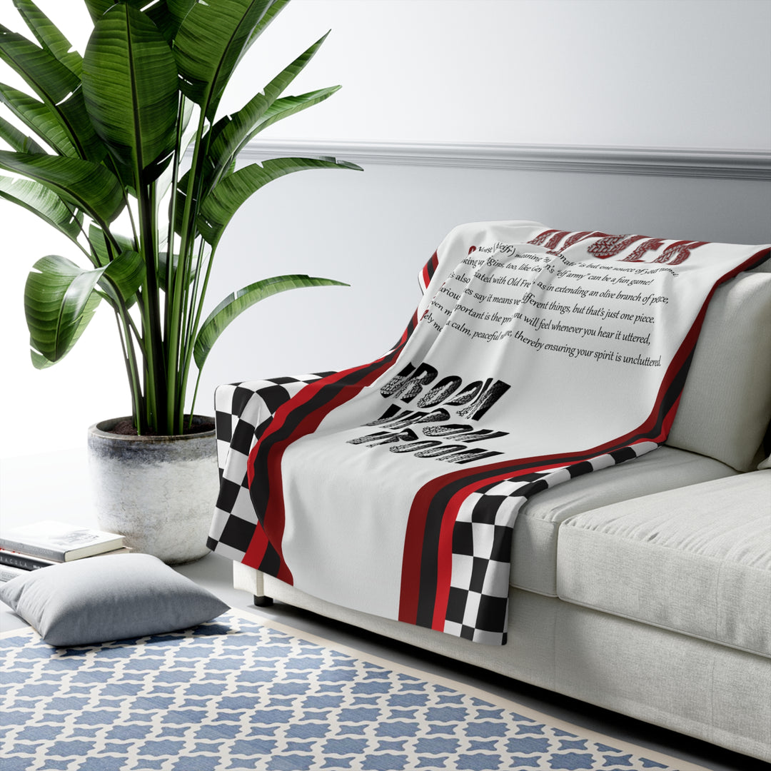 "Namesakes" Acrostic Poem Sherpa Fleece Blanket - Vroom Vroom
