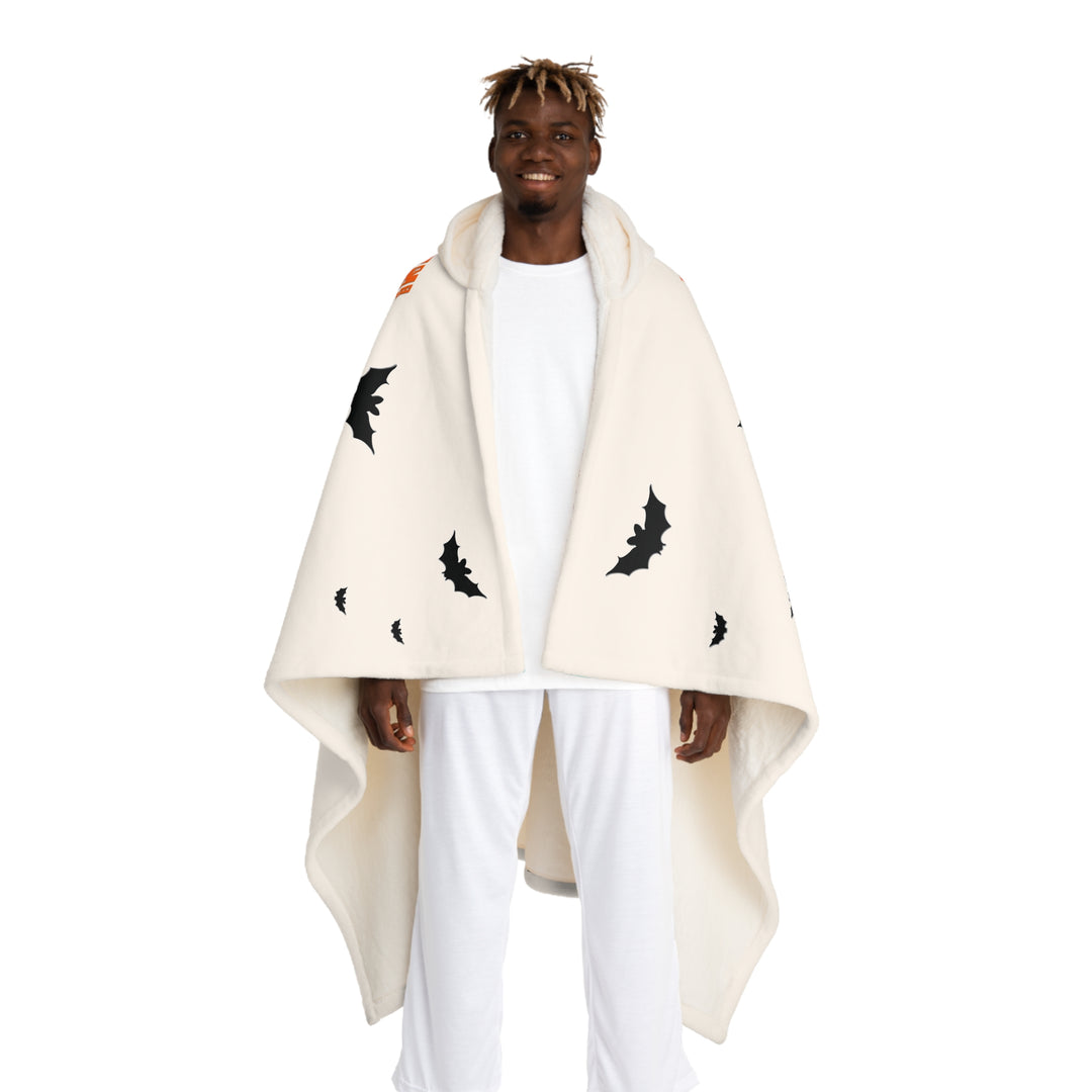 Happy Halloween Acrostic Poem Hooded Sherpa Fleece Blanket - Zombies