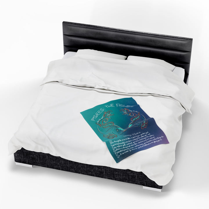 Pisces Acrostic Poem Velveteen Plush Blanket