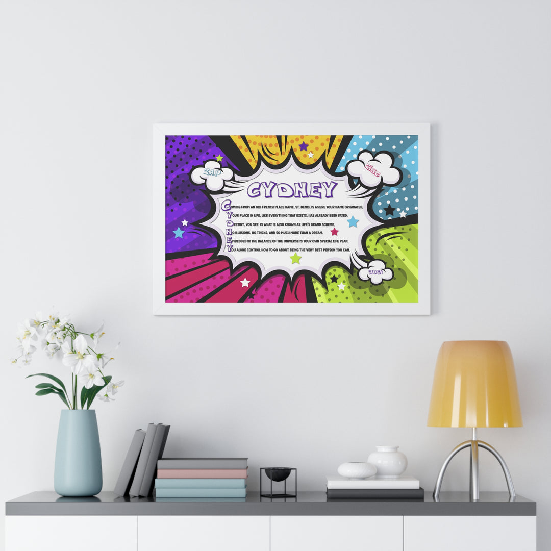 Namesakes Framed Acrostic Name Poem - Burst Comic-style