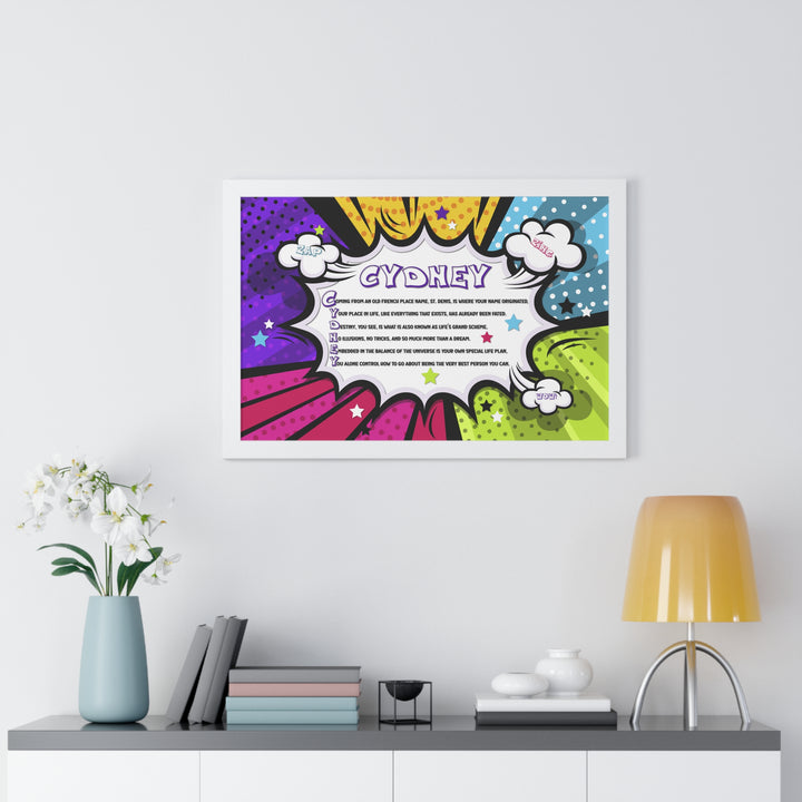 Namesakes Framed Acrostic Name Poem - Burst Comic-style