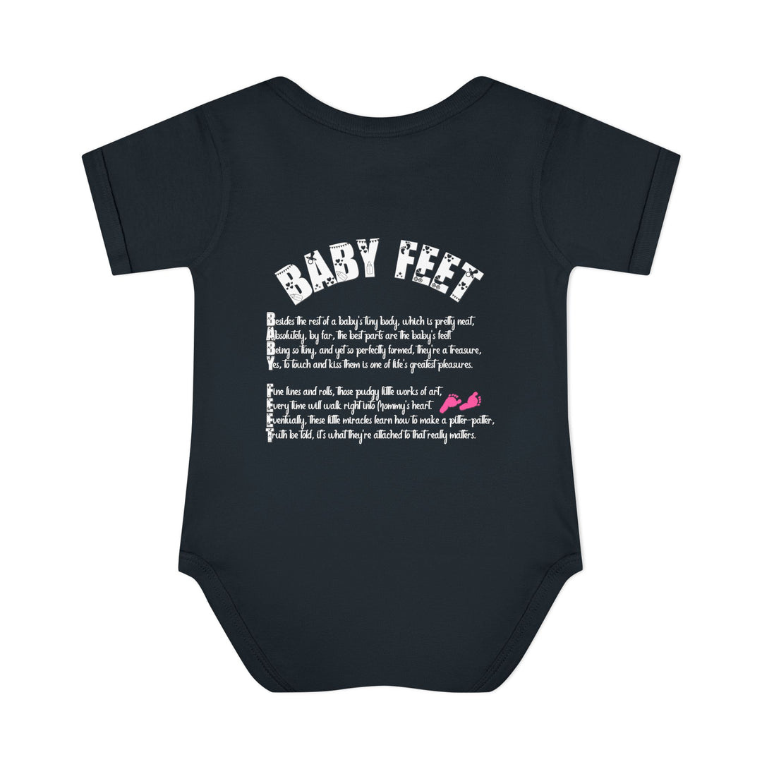 Baby Feet Acrostic Poem Bodysuit - Pink Footprints
