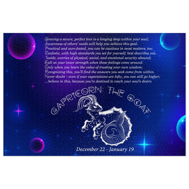 Capricorn Acrostic Poem Puzzle - Tin Box