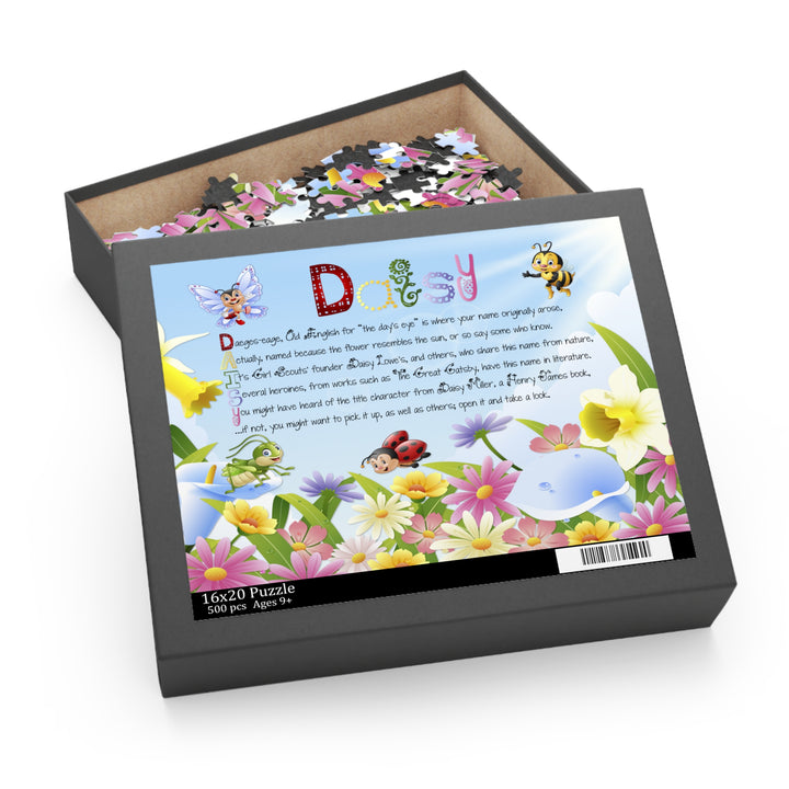 Namesakes Acrostic Name Poem Puzzle - Flowers and Insect Design