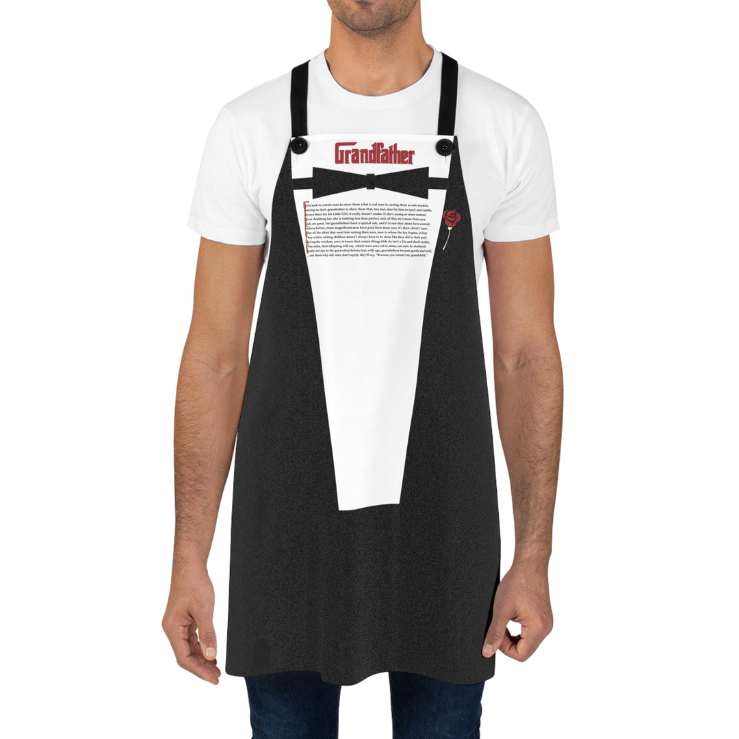 Grandfather Acrostic Poem 4-Button Apron Tuxedo Shirt