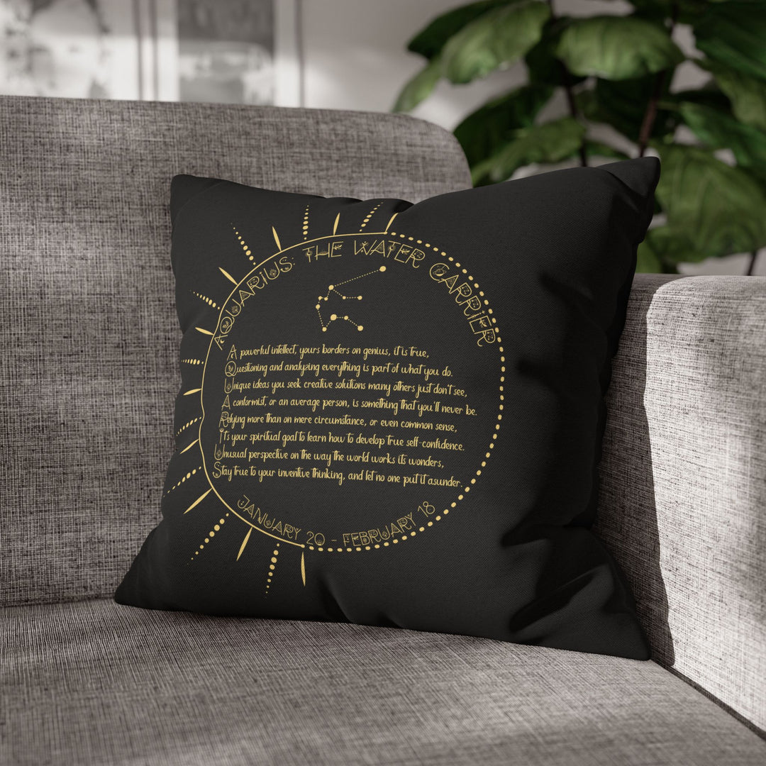 Aquarius Acrostic Poem Pillow Cover