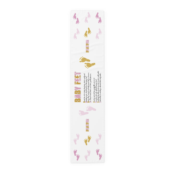 “Baby Feet” Table Runner - Pink-Gold - Personalized