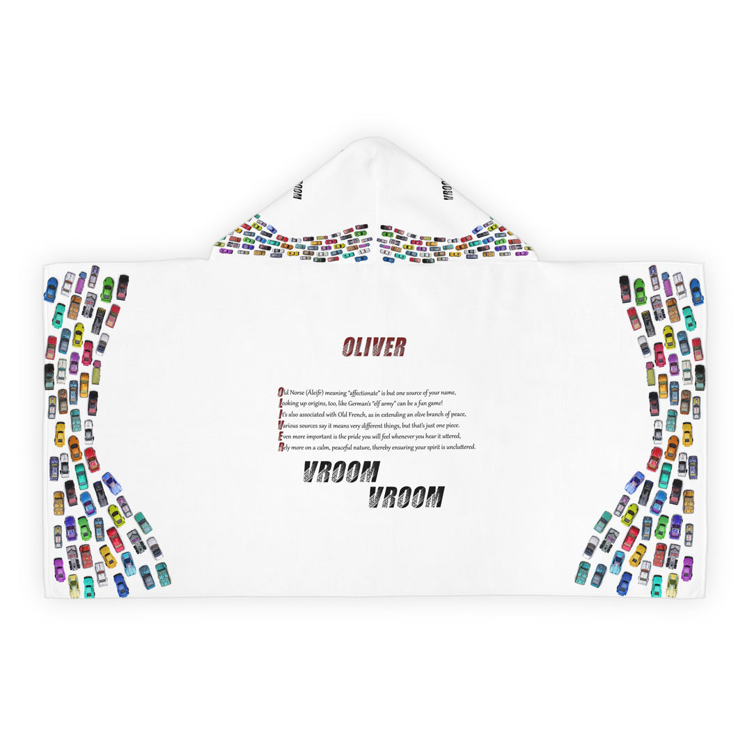 "Namesakes" Youth Hooded Towel - Vroom-Vroom Toy Cars