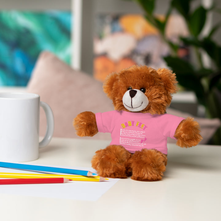 Baby Steps Stuffed Animals with Tee - Baby Feet - Pink Footprints