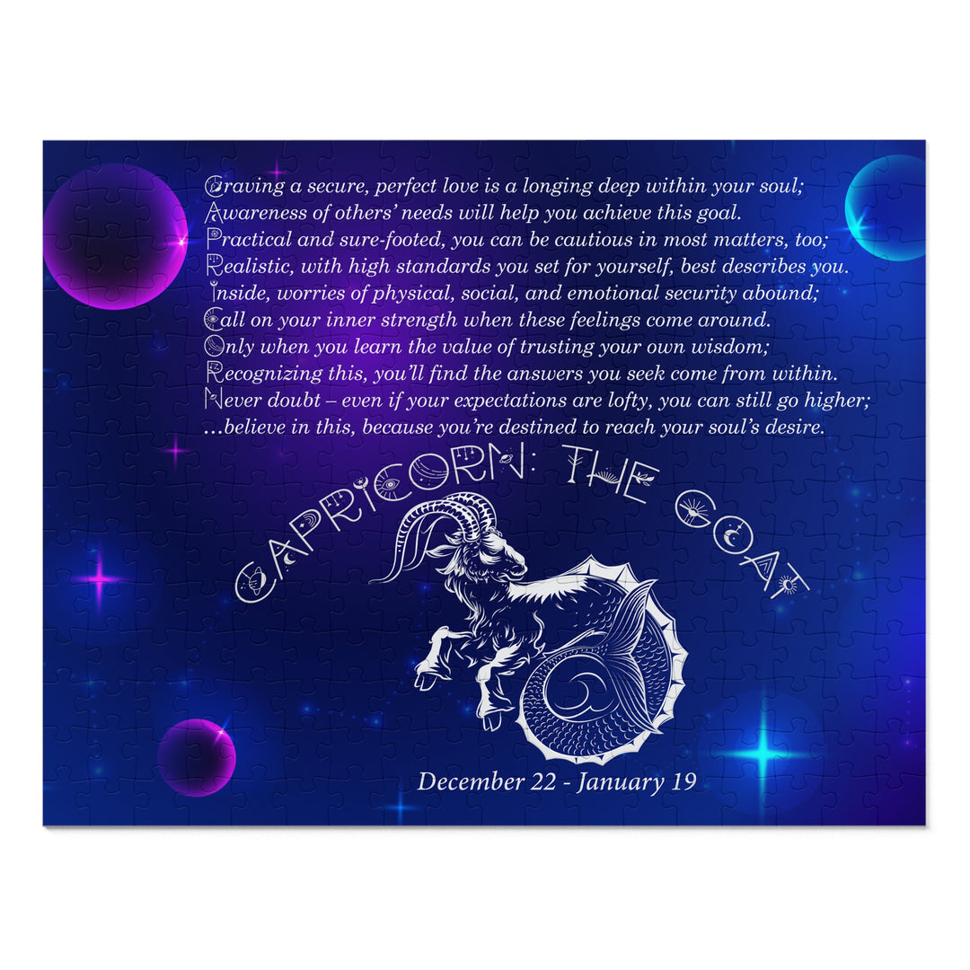 Capricorn Acrostic Poem Puzzle - Tin Box