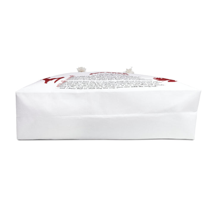 Forever Friends Acrostic Poem Tote Bag - White and Red Weekender - Personalized