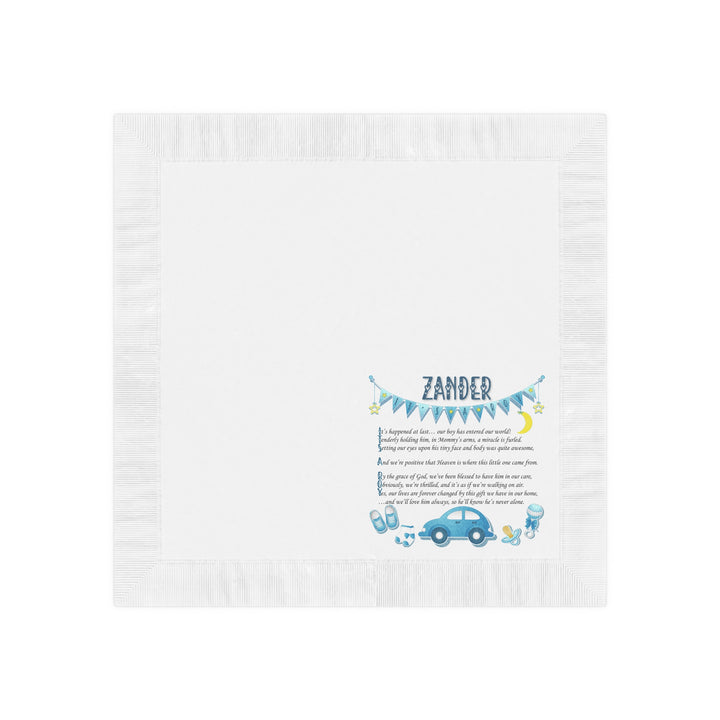 "It's a Boy" White Coined Napkins - Personalized