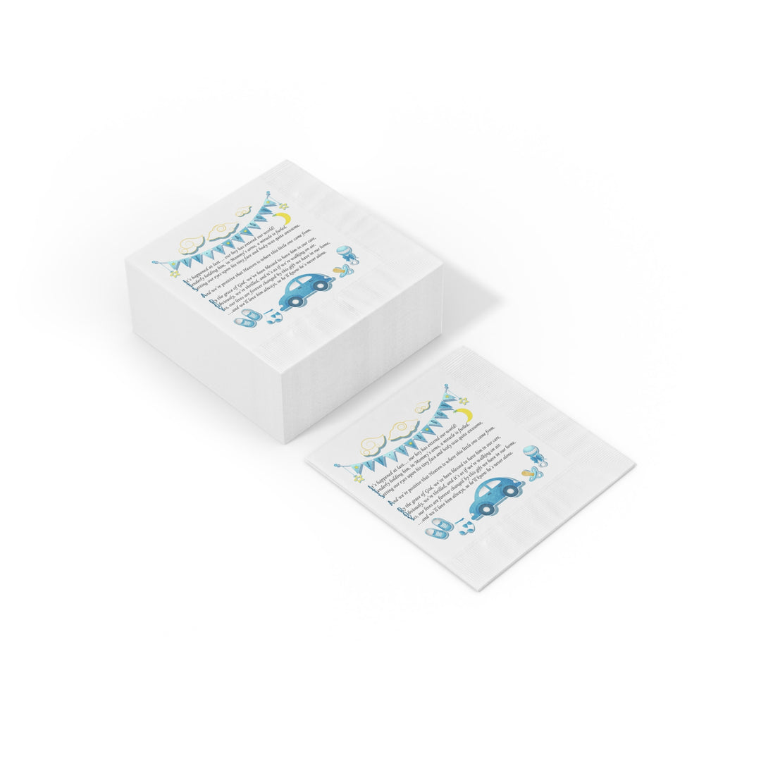 "It's a Boy" White Coined Napkins  - No Personalization