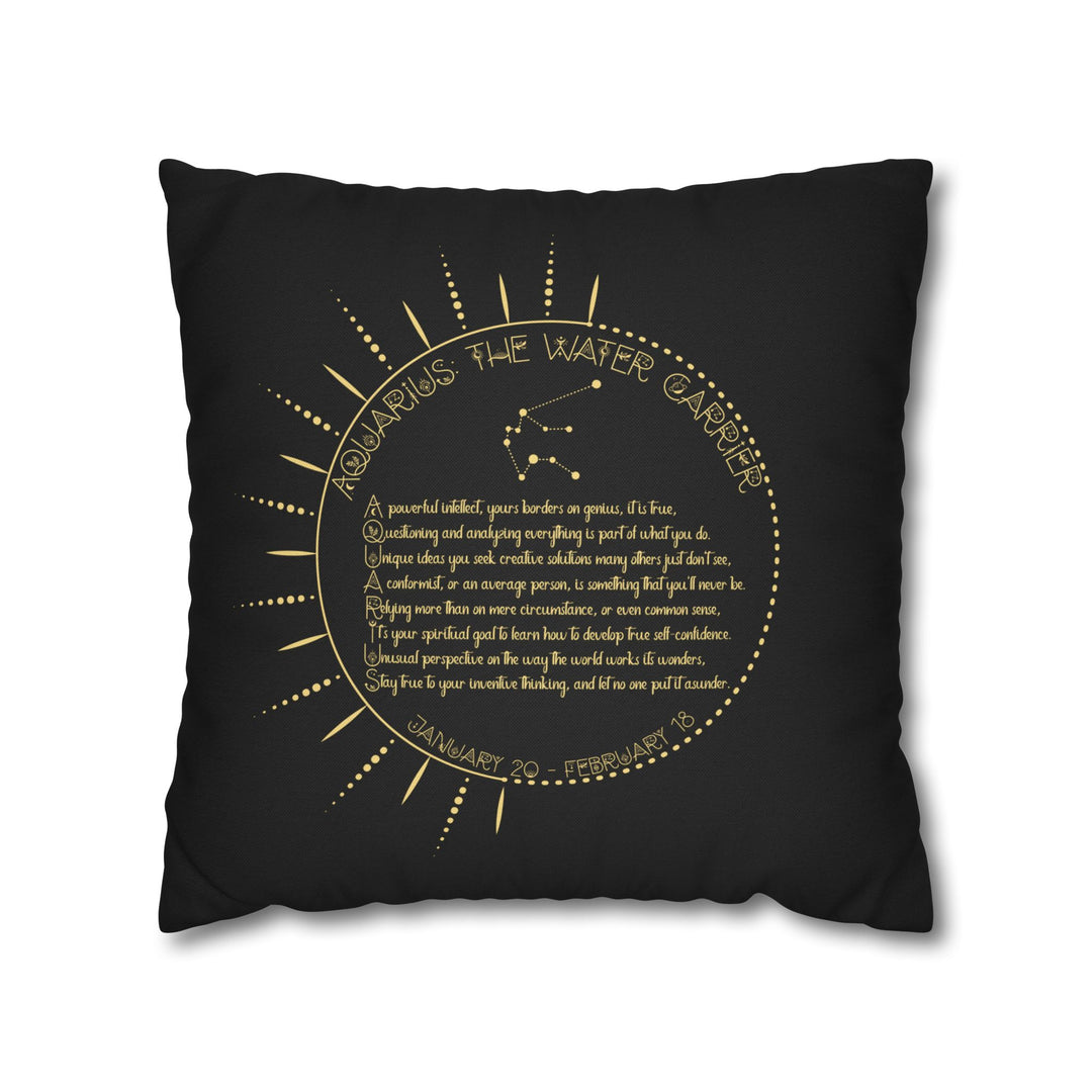 Aquarius Acrostic Poem Pillow Cover